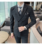 Xituodai Four Seasons Men's Suit Suit Korean Slim Suit Business Exquisite Business Dress Wedding Groomsmen Suit Three-piece Suit