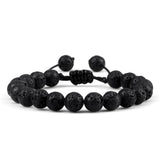 8mm Tiger Eye Stone Beads Bracelet Adjustable Braided Rope Bangles Natural Lava Rock Men Women Yoga Healing Balance Bracelets