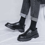 Xituodai trendy mens fashion mens summer outfits  dope outfits mens street style mens spring fashion Men Harajuku Korean Style Streetwear Business Casual Thick Platform Genuine Leather Wedding Loafers Shoes Male Leather Shoe Man