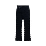 Xituodai American Black Erosion Damaged Rough High Street Jeans Men's Ins Hip Hop Fashion Vintage Tights Street Wear