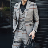 Xituodai Coat Vest Pants Men's Fashion Boutique Stripes Wedding Suit Three Pieces Set Male Business Casual Blazers Jacket Trousers