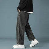 Xituodai 2022 Spring New Men's Baggy Denim Wide Leg Pants Korean Style Elastic Waist Stylish Harem Fit Jeans Skateboard Trouse Male Black