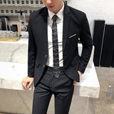 Xituodai Blazers Jacket Pants Vest 3 Pcs Set /Fashion New Men's Casual Boutique Business Solid Color Slim Dress Suit Coat Trousers