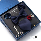 Xituodai Free Shipping Men's Tie Set Luxury Gift Box Silk Tie Necktie Set 8pcs Inside Packing Festive Present Cravat Pocket Squares