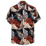 Xituodai Men's Hawaiian Polyester Summer Short Sleeve Shirt Tropical Leaf 3D Pattern Printing Beach Male Shirts Casual Blouse For Men 5xl