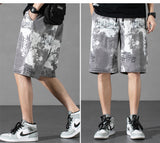 Xituodai Summer Casual Men's Shorts Trend Loose Shorts Quick-Drying Printing Drawstring Fashion Sports Men's Shorts Bermuda Mens