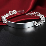 Xituodai New High-end Women's Mens Fine S925 Sterling Silver Bracelet Fashion Jewelry Gift Men's 10MM Square Beautiful Gem