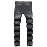 Xituodai Hip-hop Stitching Frayed Men Skinny Jeans Ripped Hole Motorcycle Stretch Slim Streetwear Biker Jeans Denim Pants Fashion