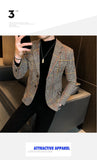 Xituodai Vintage Plaid Blazer British Stylish Male Blazer Suit Jacket Business Casual Blazer Jacket Terno Masculino Mens Blazer Pattern