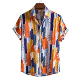 Men's Shirts Men Hawaiian Casual Button Shirts Musical Instruments Printed Short-sleeve Beach Blouses Tops Camicias