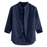 Xituodai New Men's Casual Blouse Cotton Linen Shirt Loose Tops Short Sleeve Tee Shirt Spring Autumn Summer Casual Handsome Men Shirt