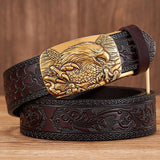 Xituodai 3.5CM Eagle Alloy Automatic Buckle Cowskin Leather Belt Quality Men Wasitbad Strap Genuine Leather Gift Bussiness Belt For Jeans