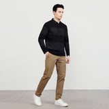 Xituodai 2022 Autumn New  Male Polo Shirt Long Sleeve Patchwork Contrast color Smart Caeual Cotton Blend Top Plus Size 60019