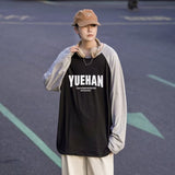 Xituodai American Long Sleeve T-Shirt Men's Fashion Brand Letter Printed O-neck Korean Loose Letter Student T-Shirt Spring Autumn