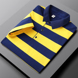 Xituodai New Summer Men Classic Striped Polo Mens Cotton Short-Sleeved Embroidered Business Casual Hot Polo Shirt Male Dropshipping