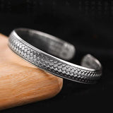 New Woven Men's Thai Silver Dominant Bracelet National Style Old Fashionable Fashion Open Bracelet Gift