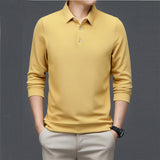 Xituodai 2022 New Polo Shirt Men Solid Business Casual Long Sleeve Mens Polo Shirt Fashion Turn Down Collar Slim Polo Tees Tops Men M-4XL