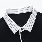 Xituodai High-End Men's Two Hoodie T-Shirt Autumn 2022 Korean Edition Fashion Style Lapel Striped Cotton Fashion Casual POLO Shirt