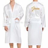 Xituodai Nightgown Men Robe Groom Kimono Bathrobe Gown Print Letter Loungewear Nightdress Wedding Gift Sleepdress Sexy Loose Sleepwear
