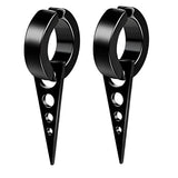 Xituodai 2 Pcs Black Magnetic Earrings for Men Clip On Earrings for Men Fake Earrings Mens Earrings Hoop Cross Dangle Earrings