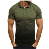 Xituodai New Casual Fashion Slim Gradient Print Short Sleeve Lapel Shirt Men's POLO Shirt