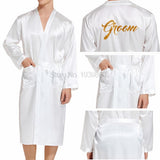 Xituodai Nightgown Men Robe Groom Kimono Bathrobe Gown Print Letter Loungewear Nightdress Wedding Gift Sleepdress Sexy Loose Sleepwear