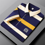 Xituodai New Summer Men Classic Striped Polo Mens Cotton Short-Sleeved Embroidered Business Casual Hot Polo Shirt Male Dropshipping