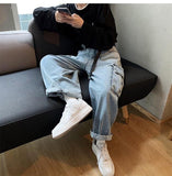 Xituodai Baggy Jeans Trousers Male Denim Pants Black Wide Leg Pants Men's Jeans Loose Casual Korean Streetwear Hip Hop Harajuku