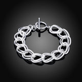 Xituodai New High-end Women's Mens Fine S925 Sterling Silver Bracelet Fashion Jewelry Gift Men's 10MM Square Beautiful Gem