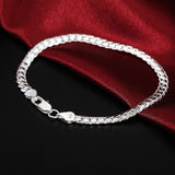 Xituodai New High-end Women's Mens Fine S925 Sterling Silver Bracelet Fashion Jewelry Gift Men's 10MM Square Beautiful Gem