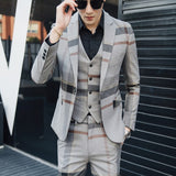 Xituodai Coat Vest Pants Men's Fashion Boutique Stripes Wedding Suit Three Pieces Set Male Business Casual Blazers Jacket Trousers