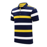 Xituodai New Summer Men Classic Striped Polo Mens Cotton Short-Sleeved Embroidered Business Casual Hot Polo Shirt Male Dropshipping