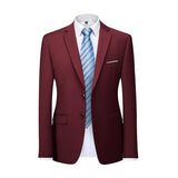 Xituodai 13 Color 5XL Male Blazer Solid Color Classic Formal Business Men's Suit Jacket Groom Groomsmen Wedding Dress Party Social Coat