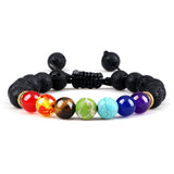 Black Lava Stone Crown Charm Tiger Eye Beads Bracelet For Men Women Braided Bracelets Handmade Adjustable Jewelry Pulseira