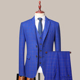 Xituodai (Jacket+Vest+Pants) Mens Blazer Suit Ensembles Slim Tuxedo Coat Trousers 3 PCS Formal Evening Dinner Wedding Groom Costume Homme