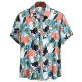 Xituodai Men's Hawaiian Polyester Summer Short Sleeve Shirt Tropical Leaf 3D Pattern Printing Beach Male Shirts Casual Blouse For Men 5xl