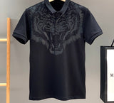 Xituodai 2022 New Arrival Tiger Head Printing Short Knitted Casual Solid Polos Summer Men T Shirt Men Leisure Cotton Tshirt