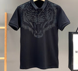 Xituodai 2022 New Arrival Tiger Head Printing Short Knitted Casual Solid Polos Summer Men T Shirt Men Leisure Cotton Tshirt