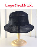 Xituodai Big Size Mesh Fisherman hats for Men big brim hat men's Cap big head mesh hat breathable sunshade Summer Bucket hat for Mens