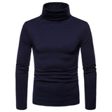 Xituodai Fashion Men's Casual Slim Fit Basic Turtleneck Knitted Sweater High Collar Pullover Male Double Collar Autumn  Winter Tops