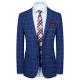 Xituodai ( Blazer + Pants + Vest ) Luxury 3 Pcs Set Men's Wedding Suit Fashion Men's Slim Plaid Business Office Suit Sets Large Size Men