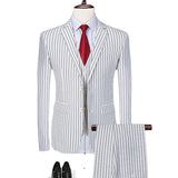 Xituodai (Blazer + Pants + Vest) 2022 Brand Suit Men 3 Piece Groom Wedding Men Suit Suit Fashion Design Striped Business Dress Tuxedo