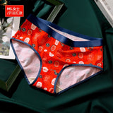 Xituodai Couples Panties Cute Cartoon Men Underwears Women Underpants Sexy Lovers Panty Middle Waist Soft Modal Boxers Plus Size Briefs