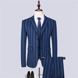 Xituodai (Blazer + Pants + Vest) 2022 Brand Suit Men 3 Piece Groom Wedding Men Suit Suit Fashion Design Striped Business Dress Tuxedo