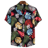 Xituodai Men's Hawaiian Polyester Summer Short Sleeve Shirt Tropical Leaf 3D Pattern Printing Beach Male Shirts Casual Blouse For Men 5xl