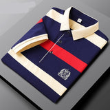 Xituodai New Summer Men Classic Striped Polo Mens Cotton Short-Sleeved Embroidered Business Casual Hot Polo Shirt Male Dropshipping