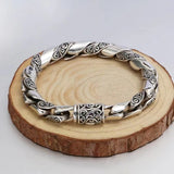 Silver Simple Dominant Male Bracelet Classic Popular Bolt Chain Thai Silver Handmade Bracelet Male