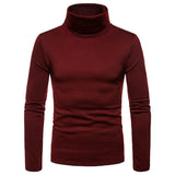 Xituodai Fashion Men's Casual Slim Fit Basic Turtleneck Knitted Sweater High Collar Pullover Male Double Collar Autumn  Winter Tops