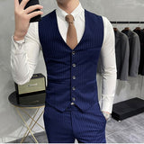 Xituodai High End Brand Classic Plaid Men's Formal Business Vest and Pants Groom Wedding Dress Party Banquet Office Waistcoat 2 Piece Set