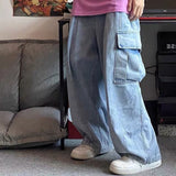Xituodai Baggy Jeans Trousers Male Denim Pants Black Wide Leg Pants Men's Jeans Oversize Cargo Korean Streetwear Hip Hop Harajuku